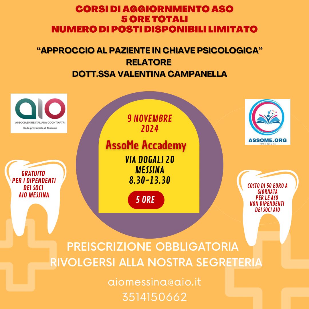 Corso aggiornamento ASO 9 novembre 2024 Messina