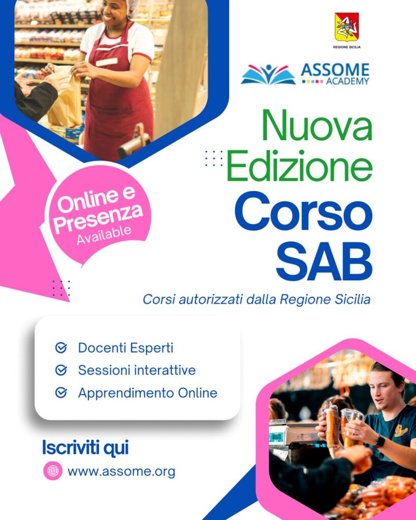 Corso di Somministrazione al pubblico di Alimenti e Bevande (SAB) online