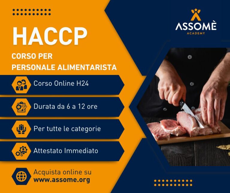 Corso di Formazione per Personale Alimentarista – Categoria B (6 o 8 ore) HACCP